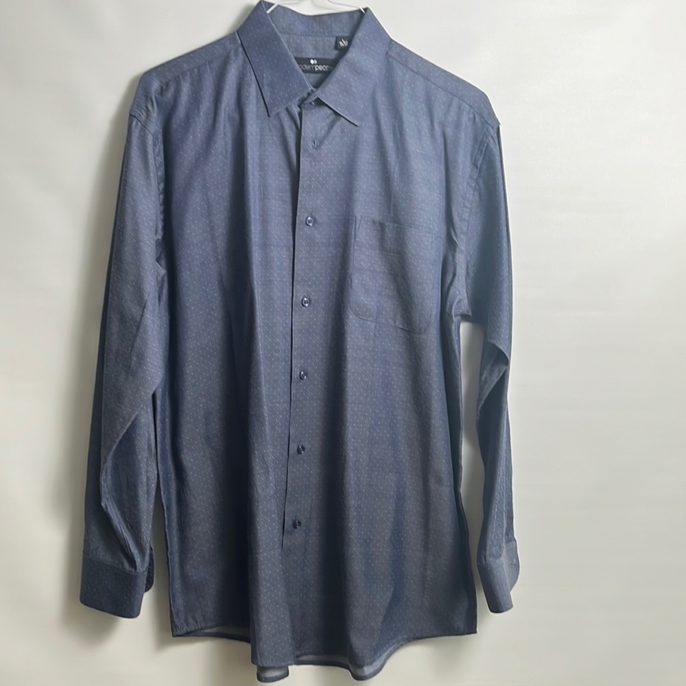 Modern people blue dress shirt for men